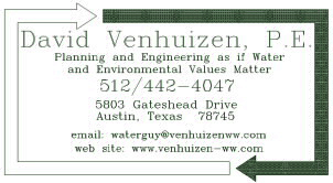 Contact Info for David Venhuizen, email: waterguy@venhuizen-ww.com